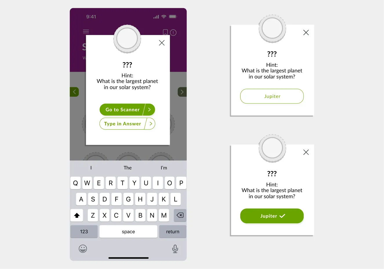 App popup offering a ‘Type in Answer’ text field for accessibility or technical issues.