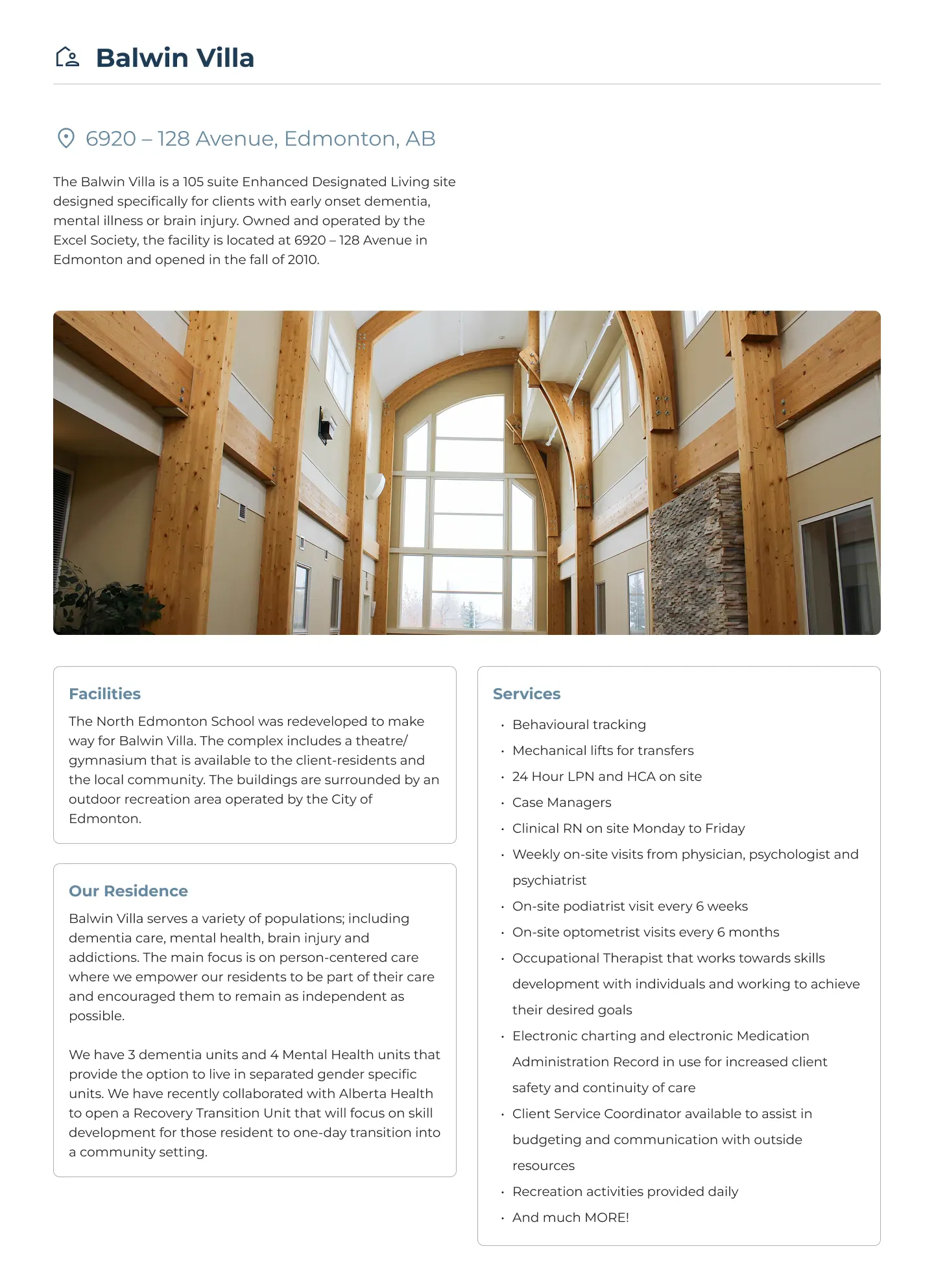 The updated layout using boxed sections with icons and whitespace to make content scannable.